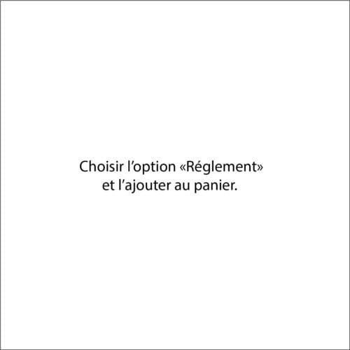 L’image contient le texte Choisir l’option «Règlement» et l’ajouter au panier. sur un fond blanc uni.